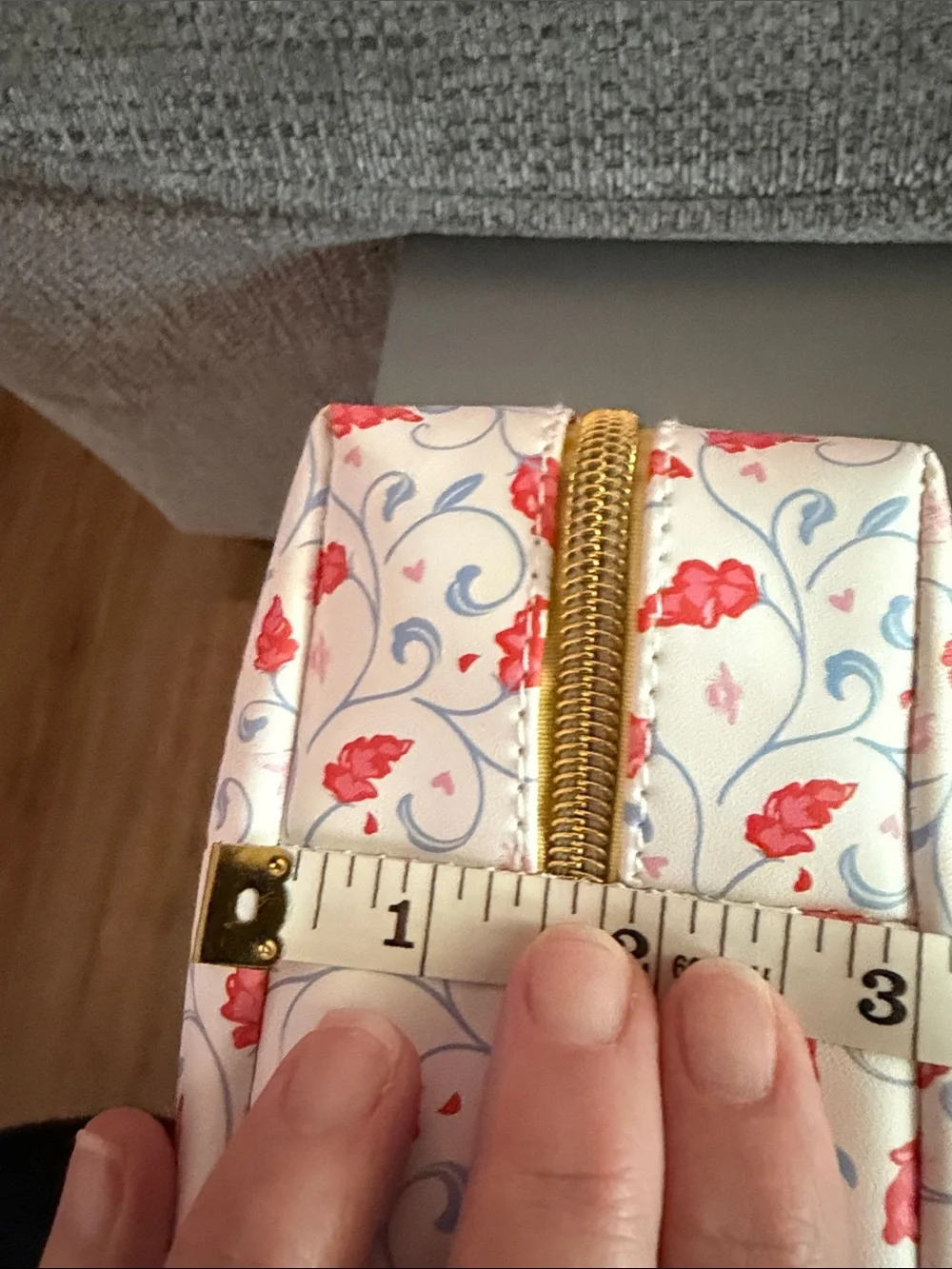 NWOT Bridgerton Floral Cosmetic Bag in White with Red Accents